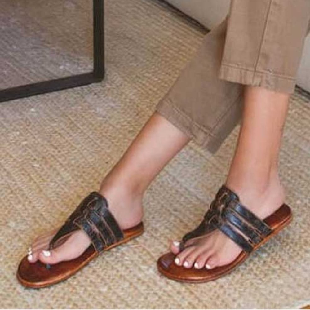 BED|STU | Yoli  Leather Sandals in Black Lux Size 7.5